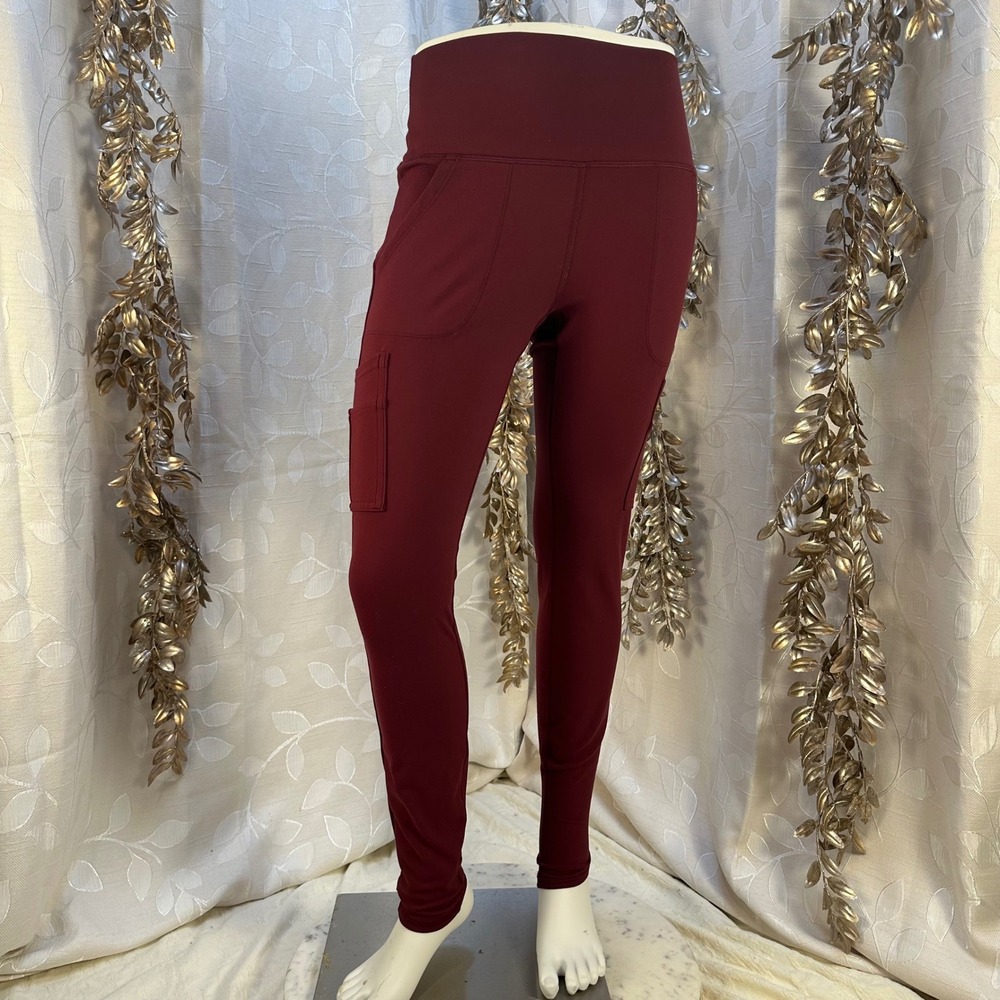 Spyder Burgundy Cargo Pocket Leggings Women's Size Small - Picture 3 of 13